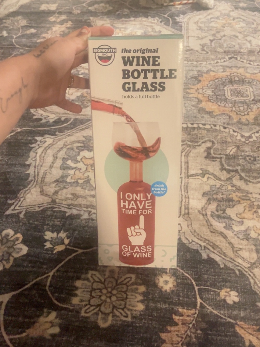 Wine Bottle Glass - Red